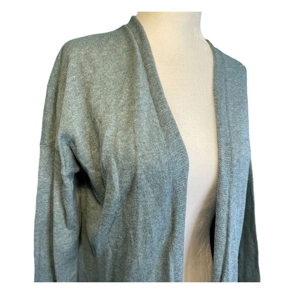 Gap Long Line Cardigan Sweater Heather Green Knit Open Sleeve Lightweight S - Picture 2 of 7